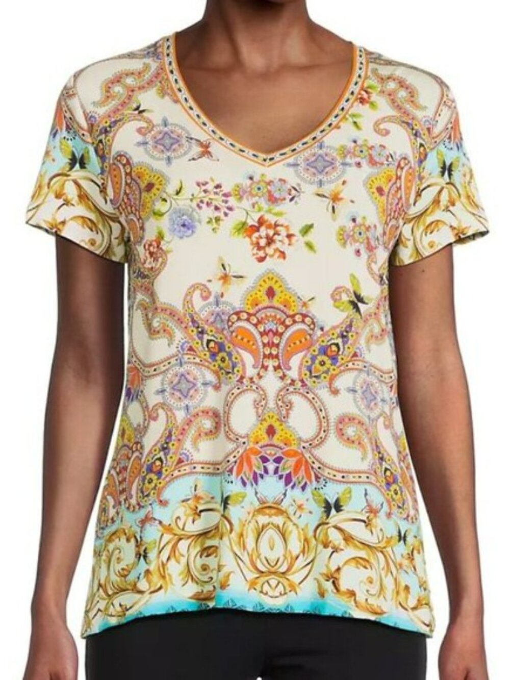 Johnny Was Women's The Janie Favorite Short Sleeve V-Neck Tee
